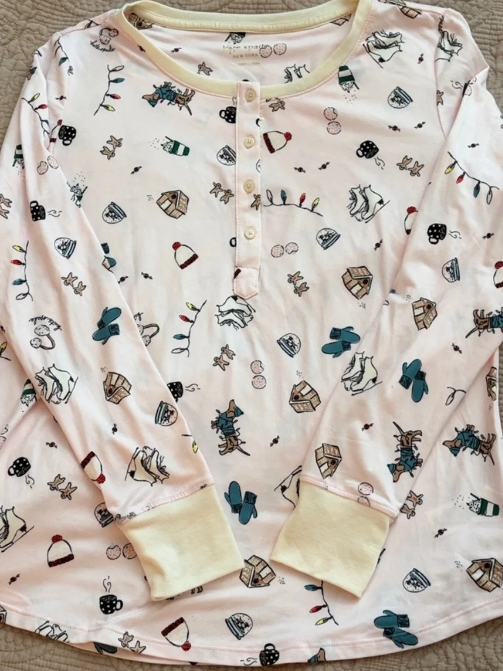 Kate Spade Henley Holiday Pajama Set